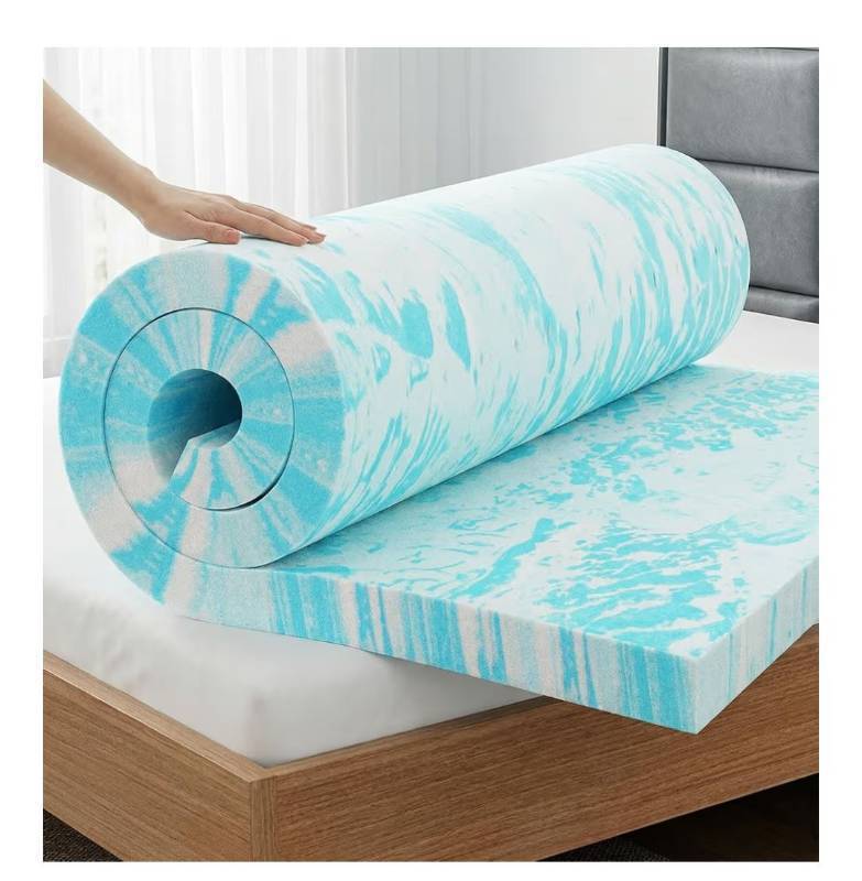 lot 4756 image:  OLIXIS Gel Memory Foam Mattress Topper, Queen 2 Inch,