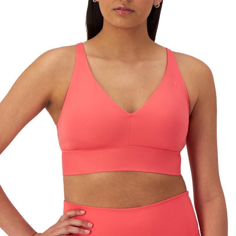 lot 4954 image:  Champion Womens Sports Bra, Soft Touch, Moisture Wicking, Longline Strappy Sports Bra for Women Medium
