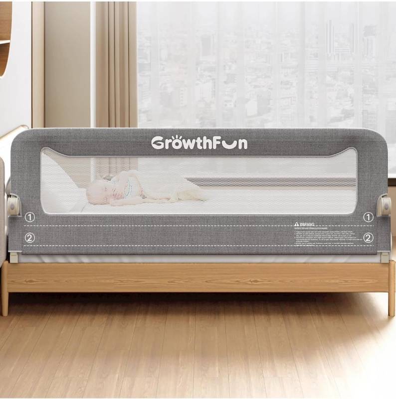 lot 8135 image:  Foldable Bed Rail for Toddlers, 78.3in Reinforced Carbon Steel Frame&ampConnectors, Breathable Cationic Fabric - Safety Toddler Bed Rails for Queen, King, Twin, Full, No-Tool Setup.