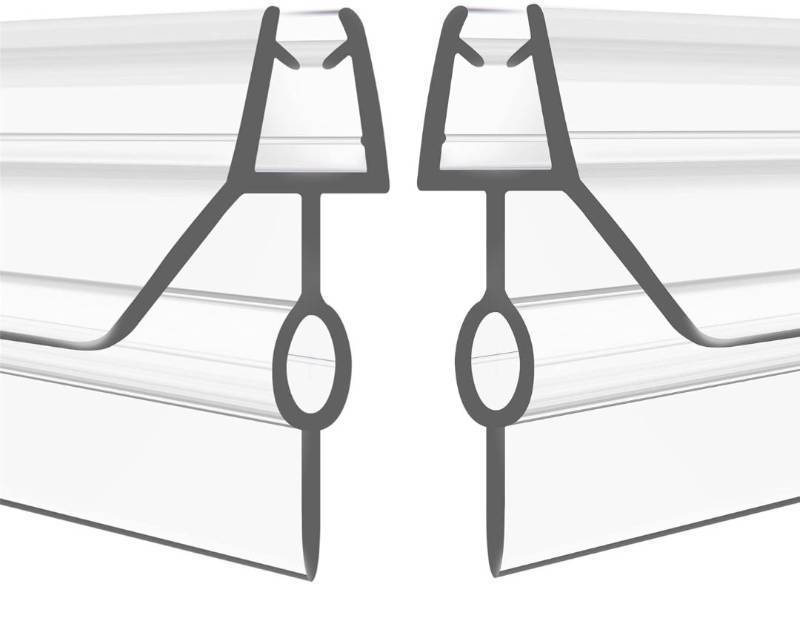 lot 8224 image:  2-Pack Frameless Shower Door Bottom Seal (14 X 39) Clear Glass Shower Door Seal Strip Shower Door Sweep can Covers up to 22mm Gap - Stop Leaks