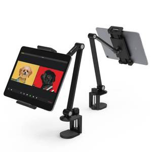 lot 3305 image: iPad Desk Mount, Adjustable Tablet Holder Clamp, 360 degree Rotation, Sturdy Aluminum Tablet Arm Mount for 4.7-13 iPad ProAirMini, iPhone, Galaxy Tab, for Kitchen, Work, Video Call(Black)