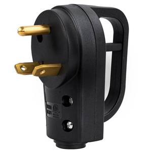 lot 3334 image: Rvhouse 30 Amp RV Replacement Plug ETL Listed, NEMA TT-30P Heavy Duty Male Plug with Ergonomic Grip Handle for Easy Unplug, 125V 1875W for 103 AWG Cord Replace Broken RV Trailer Camper Caravan Plug