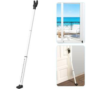 lot 3336 image: Upgraded Door Security Bar & Sliding Door Lock Bar,Door Stoppers,Adjustable Heavy Duty Door Jammer for Apartment,Home(1 Pack,White)