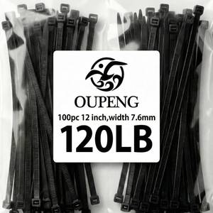 lot 3343 image: Zip Ties 12 inch ,Heavy Duty Cable Ties with 120 Pounds Tensile Strength,Black Zip Ties,100 Pack, Wire Ties for Indoor and Outdoor Use.