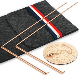 lot 3345 image: Yncotte 99.9% Copper Dowsing Rods - 2-Pack Divining Rods with Bag - Copper Bars Ghost Hunting Equipment & Witchcraft Divination Tools, Detect Gold, Water, Spirits, Upgrade Set