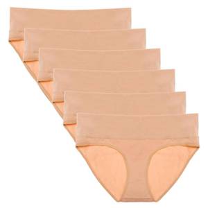 lot 3353 image: Intimate Portal Maternity Underwear Cotton Pregnancy Postpartum Panties Foldable Under the Bump Briefs 6 Pack Nude L
