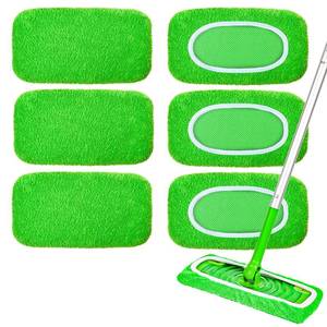 lot 3373 image: 6-Pack Reusable Mop Pads Compatible with Sweeper Mop - 100% Coral Fleece Washable Refills - Microfiber Dry & Wet Sweeping Cloths for Multi-SurfaceHardwood Floor Cleaning