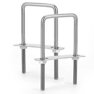 lot 3388 image: Sieqioor 2 Sets M10 Square U-Bolts, 304 Stainless Steel U-Bolts (M10 x 100mm x 200mm), with Nuts, Bolt Plates, for Trailer, Sailboat, Automotive & Industrial Use