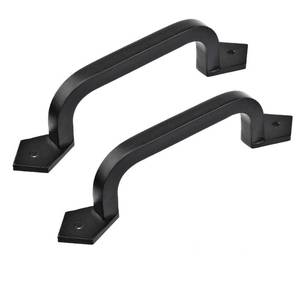 lot 3395 image: LIZAVO - 9 Square Door Pull Handle in Black - Solid Cast Iron-Pack of 2