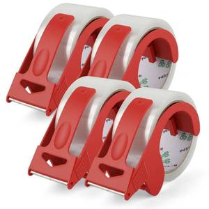 lot 3408 image: Mkobon 4 Rolls Packing Tape with Dispenser, 2 inch x 55 Yd Clear Packaging Tape, Heavy Duty Shipping Tape for Moving Boxes Shipping Mailing Gift Wrapping