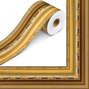 lot 3441 image: Outus 68ft Vinatge Frame Bulletin Board Border Die-Cut Straight Border Trim for Classroom Chalkboard, Picture Frames, Artworks, Wall, Mirror & Office Decor, Classic Metallic Frame Molding(Antique)