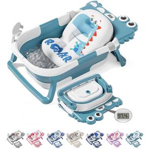 lot 3442 image: TPN Collapsible Baby Bathtub, Baby Bath Tub with Soft Cushion & Real-Time Thermometer, Baby Bathtub Infant to Toddler Tub (0-36 Months), Portable Newborn Travel Bath tub