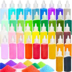 lot 3462 image: Panxxsen 38PCS Colored Art Sand Kit, 1.25oz Bottles DIY Craft Set for Adults, Scenic Terrarium Sand for Art Projects, Home D�cor, Wedding Decorations, and Relaxing Creative Activities