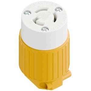 lot 3476 image: NEMA L7-15R Locking Plug, (ETL Listed) Cord End Connector, Twist Lock L7-15 15Amp 277Volt Female AC Connector, Industrial Grade 15A 277V Replacement Socket PDL715R Yellow