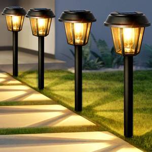lot 3480 image: Priddop Solar Pathway Lights Outdoor 12 Pack Solar Lights Outdoor Waterproof 3000K Warm White Tungsten Filament Bulb for Yard Garden Landscape Path Driveway Lawn