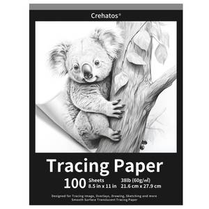 lot 3483 image: Crehatos 8.5 x 11 Tracing Paper, Translucent Tracing Pad, 100 Sheets 38lb60gsm Vellum Art Paper