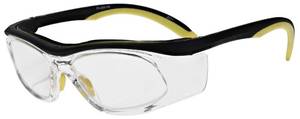 lot 3486 image: Safety Reading Glasses 206YB with Full Clear Magnifying Lenses, 1.00 to 3.00 Diopter, ANSI Z87 Approved (BlackYellow, 1.25, x)