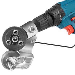 lot 3490 image: CZS Sheet Metal Cutter Drill Attachment, Electric Drill Shears Attachment Cutter Nibbler, Metal Nibbler Drill Attachment for Cutting Iron, White Sheet, Steel, Copper, Aluminum