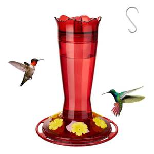 lot 3495 image: Kingsyard 2-Pack Glass Hummingbird Feeder for Outdoors Hanging, 10 oz Leak-Proof Humming Bird Feeders with Ant Moat & Bee Proof Feeding Ports, Hummingbird Gift for Bird Lovers (Clear)