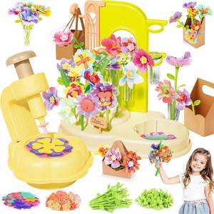 lot 3504 image: ZHYLLO DIY Flower Bouquet Kit, Crafts for Kids Ages 4-6-8, Fabric Flower Bouquets Toys, Arts and Crafts Flower Making Kit for Kids, Creative Christmas Birthday Gift for 4 5 6 7 8 9 10 Year Old Girls