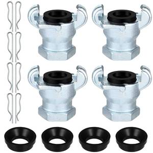 lot 3507 image: Therwen 4 Sets 34 inch Chicago Air Fittings NPT Iron Air Hose Fitting 2 Lug Universal Coupling for Female and Male End(Female End)