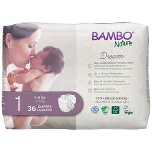 lot 3523 image: Bambo Nature Premium Eco-Friendly Baby Diapers, Size 1 (4-9 Lbs), 36 Count