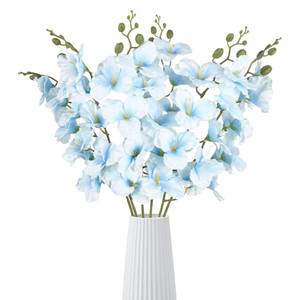 lot 3552 image: Riyuwal Artificial Light Blue Gladiolus Flowers 6pcs Fake Gladiolus Flowers 38.2inch Faux Silk Orchid for Tall Vase Home Wedding Table Centerpieces Party Decor(Light Blue)
