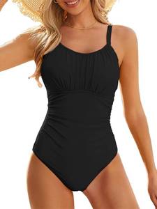 lot 3556 image: Black Modest One Piece Swimsuit Women Tummy Control 2026 Long Torso Slimming Bathing Suit Cute Swim Suits Teen Girls S