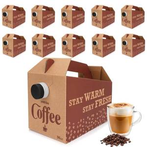 lot 3575 image: INPARALLUV 10 Pack Disposable Coffee Box Dispensers Coffee to Go Drink Containers Insulated Hot Beverage Dispenser coffee Carrier with Handle Beverage Server for Parties Catering Take Out (96 oz)