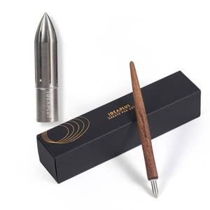 lot 3580 image: IDEAPLUS brass dipping pen color titanium all copper handmade stainless steel calligraphy hand drawn flower body painting watercolor (Stainless steel colorpen holder)