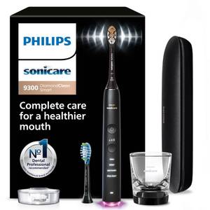 lot 3606 image: Philips Sonicare DiamondClean Smart 9300 Electric Toothbrush - Sonic Toothbrush with App, Pressure Sensor, 12 Brushing Settings, Replacement Reminder, Travel Case, Black, Model HX990315