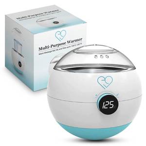 lot 3625 image: Multi-Purpose Oil & Massage Gel Warmer, Electric Wax Melter, Includes Aluminum Warming Pot (16.9 fl oz), Knob Dial to Adjust Temperature (95F to 257F), with LCD Screen
