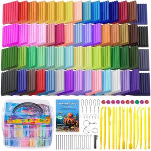 lot 3640 image: Ixiaoyoo 60 Colors Polymer Clay, DIY Modeling Clay Starter kit for Kids, Oven Baked Model Clay Art & Crafts Toys with Sculpting Tools, Non-Sticky, Birthday & Christmas Gift for Kids & Adults Artists