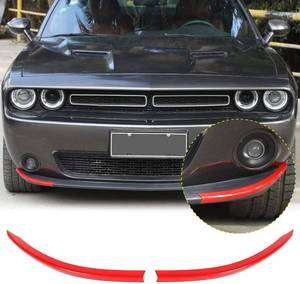 lot 3646 image: JeCar Front Shovels Cover Decoration Kit Front Deflector Spoiler Bumper Lip Body Shovels Bumper Exterior Accessories for 2015-2023 Dodge Challenger SXT, Red