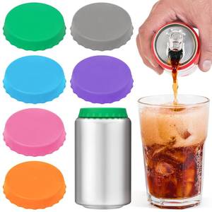 lot 3667 image: 5 Pack Silicone Soda Can Cover Lids, Reusable Soda Can Lids Beer Can Covers Pop Can Covers, BPA Free Silicone Can Cover, Stopper and Protector for Soda, Beer, Beverage, Juice, Coke, Fits Standard Cans