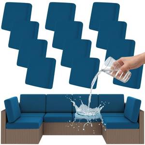 lot 3714 image: Smiry Waterproof Patio Cushion Covers, Stretch Outdoor Couch Slipcovers Replacement Washable Furniture Protector Sofa Chair Seat Cover for Dogs and Pets (12 Pcs, Peacock Blue)