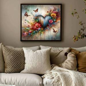 lot 3719 image: CSZPPQAF 5D Diamond Painting Kits for Adults, Heart Flower Diamond Art Kits for Adults Beginner, DIY Full Drill Gem Art Paint by Diamonds Dots Crafts Kits for Home Decor 13.7x13.7Inch