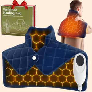 lot 3742 image: Blue Weighted Heating Pad for Neck Shoulders and Back, Valentines Day Gifts for Him Men Husband, Birthday Gifts for Men Dad, Instant Electric Heated Blanket with 9 Heat Options 4 Auto-Off Timer, Navy