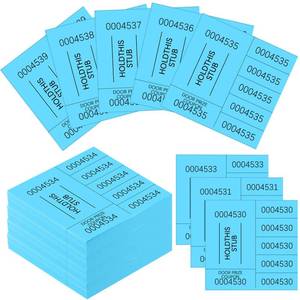 lot 3751 image: Kosiz 504 Sheets 5 Bid Raffle Ticket with Different Numbers Per Sheet Chinese Auction Tickets for Events Church Basket Auction Silent (Lake Blue)