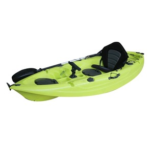 lot 1002 image: VK-05 TIMO8ft, Rotomolded One Person Sit on Top Paddle Kayak, Green and Yellow