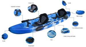lot 1012 image: Vicking VK-20Happiness II Tandem Kayak- Blue and White