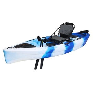 lot 1037 image: 10.5ft Sit-On-Top Fishing Kayak - VK-24 NOVA - 330lb Capacity- Ocean Blue and White