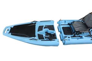 lot 1053 image: 9.4ft Modular Kayak- VK-38 CROON Single- 2-Piece Portable Design- Flap Drive- Apple Green