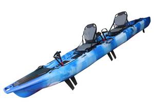 lot 1055 image: 13.8ft Modular Tandem Kayak - VK-38 CROON - 3-Piece Design - Dual Flap Drive- Gray