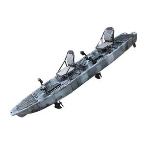 lot 1059 image: 13.75ft Modular Tandem Kayak - VK-46 KINGFISHER Double - 3-Piece Design - Dual Propeller- Green and Black
