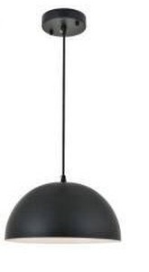 lot 15288 image: Forte 1 Light Black Pendant Light Fixture