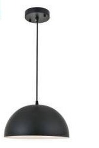 lot 15298 image: Forte 1 Light Black Pendant Light Fixture