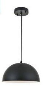 lot 15306 image: Forte 1 Light Black Pendant Light Fixture
