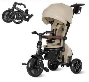 lot 15339 image: QPlay 7 in-1 Foldable Toddler Bike Stroller with Canopy