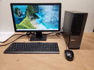 lot 14 image: Dell OptiPlex 3020 Desktop Computer with Monitor and Keyboard Windows 11